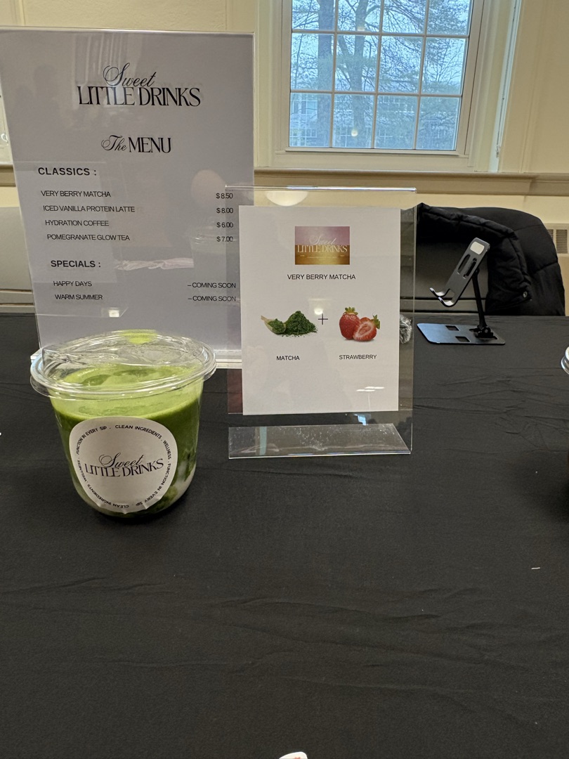 Very Berry Matcha — vibrant green matcha drink with strawberry